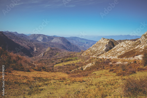 Mountain rocky landscape. Cantabrian Mountains, Picos de Europa national park, Spain, Europe © vvvita