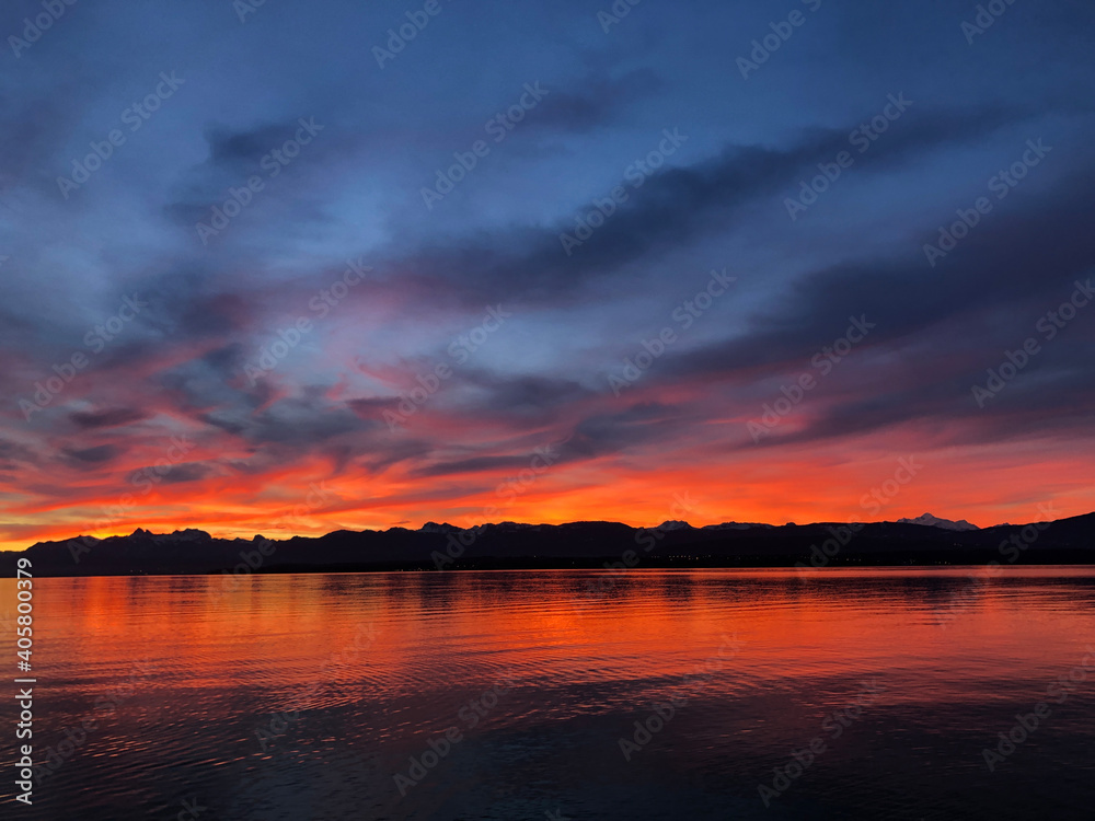 Sunrise over Lake Geneva