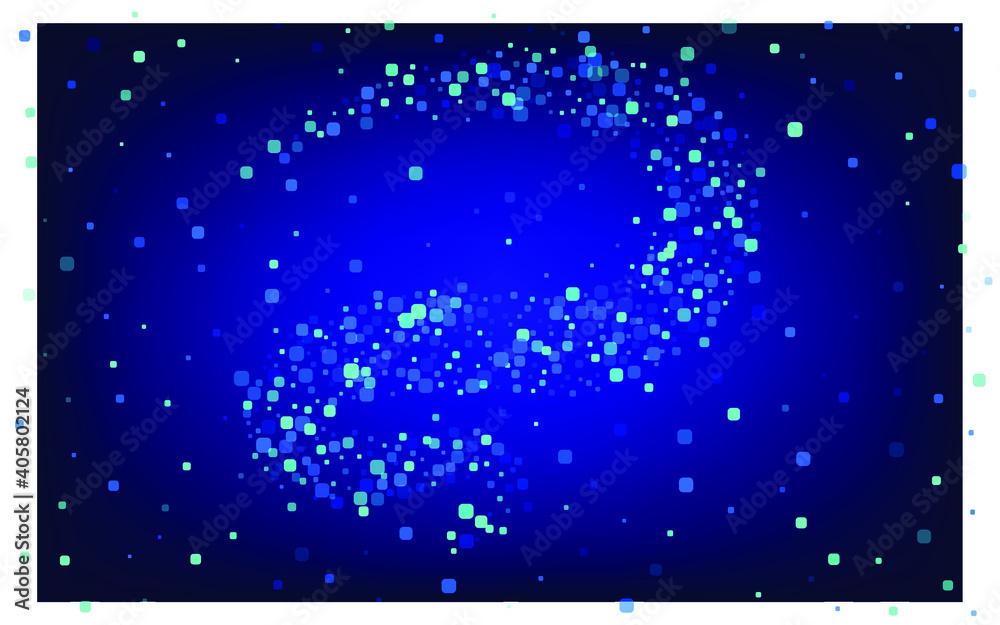 Obraz premium Blue Rhombus Abstract Blue Vector Background. Carnaval Square Design. Celebrate Particle Banner. Turquoise Effect Texture.