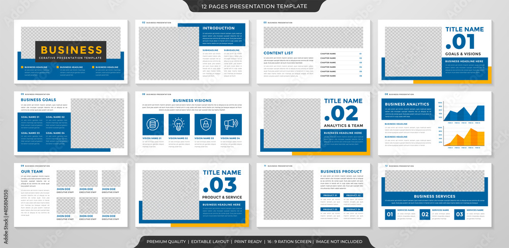set of presentation layout template with minimalist style and modern concept use for business profile and annual report 