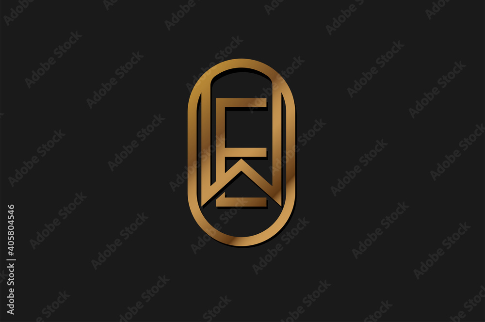 Abstract Initial E and W Logo, Gold Line Monogram style, usable for brand, card and company, logo design template element,vector illustration Abstract Initial E and W Logo, Gold Line Monogram style, usable for brand, card and company, logo design template element,vector illustration