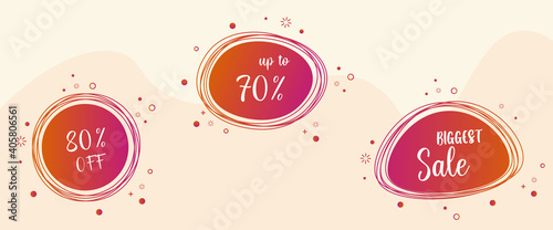 Set of sales sign in gradient for marketing and advertisement