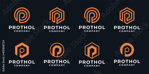 Collection of letter P logo icon design bundle inspiration
