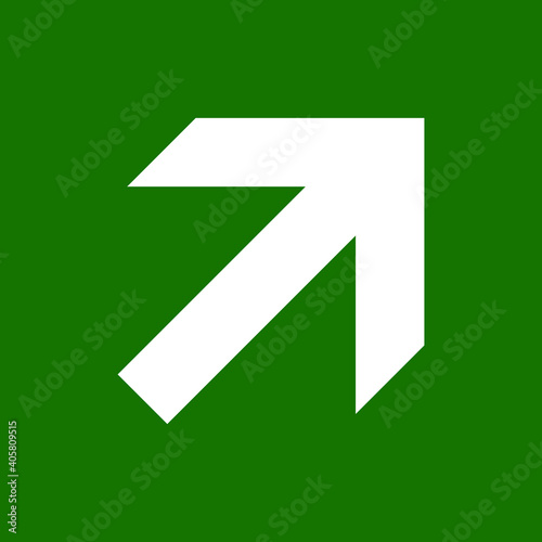 Emergency exit sign symbol vector green white