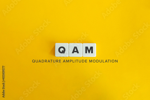 Quadrature Amplitude Modulation (QAM) Concept Background. photo