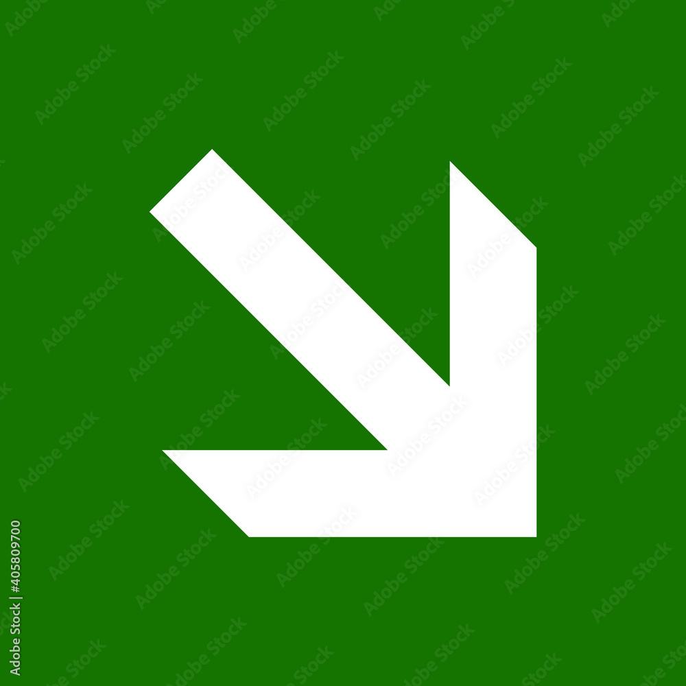 Emergency exit downstairs vector sign green white Emergency exit downstairs vector sign green white