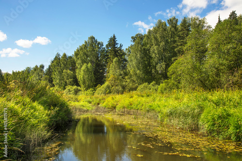 Vorzhekhot river near Divnaya Gora (Wonderful Mountain) village at Uglich district. Russia