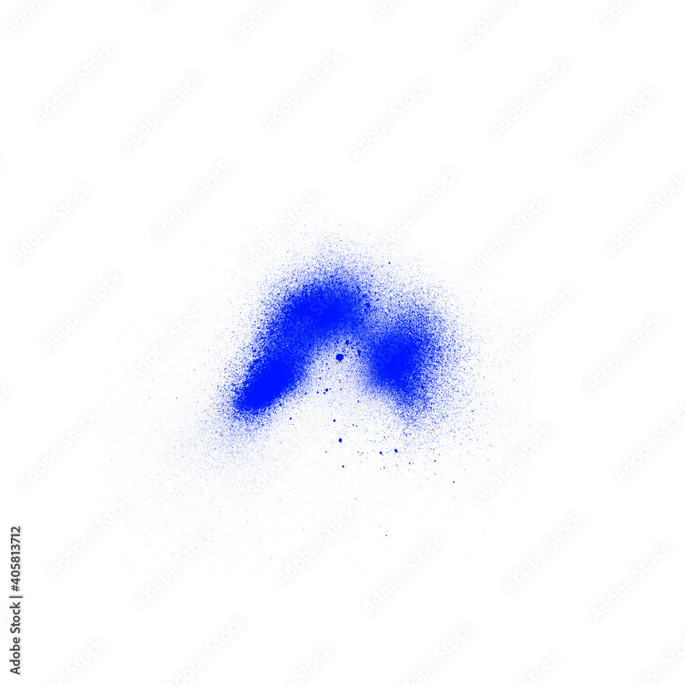 Blue paint spray brush isolated on white Blue paint spray brush isolated on white