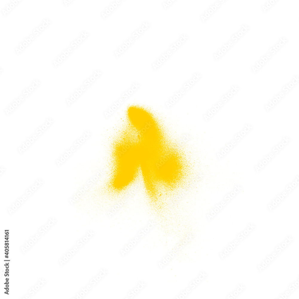 Yellow watercolor spray brush illustration