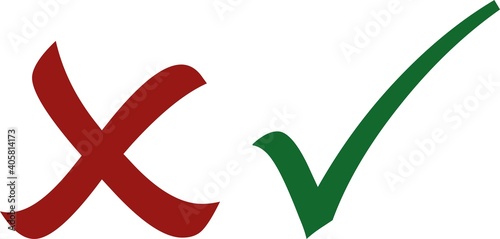 Vector illustration of a checklist and a cross