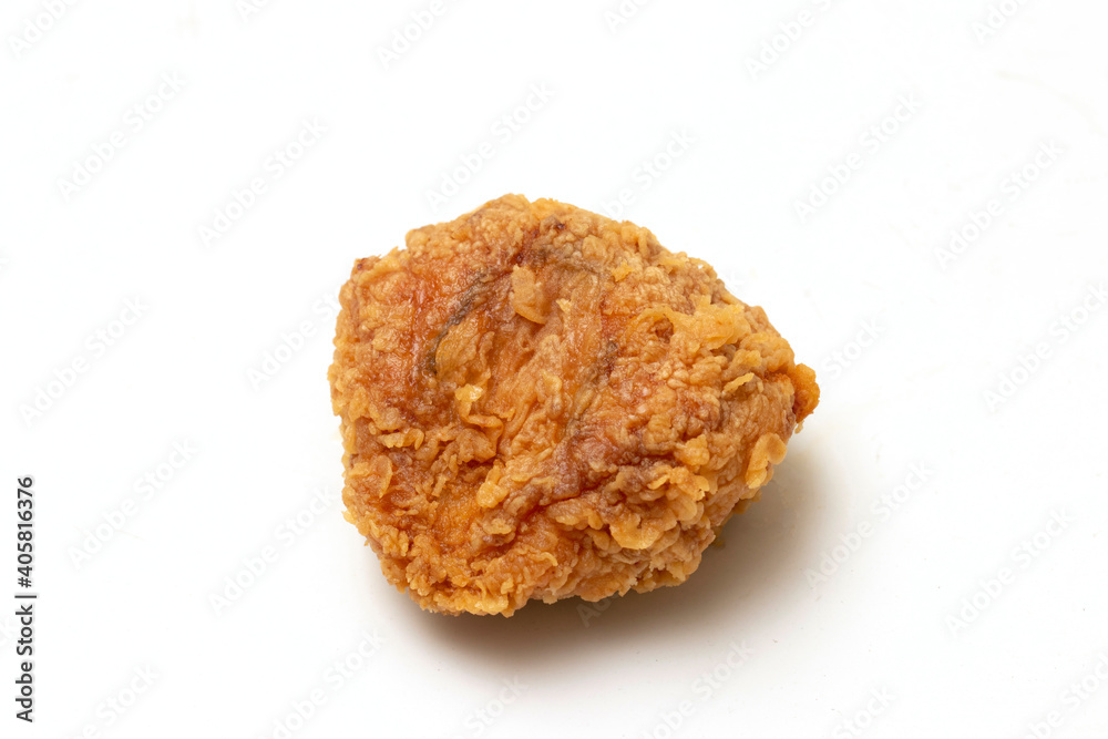 Close up of Chicken Fried Isolated White Background. Close up of Chicken Fried Isolated White Background.