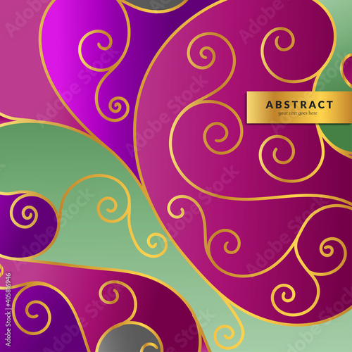 Colorful abstract background. Luxury pattern template. Vector ornamental design elements. Great for invitation, packaging, flyer, wallpaper or any desired idea.