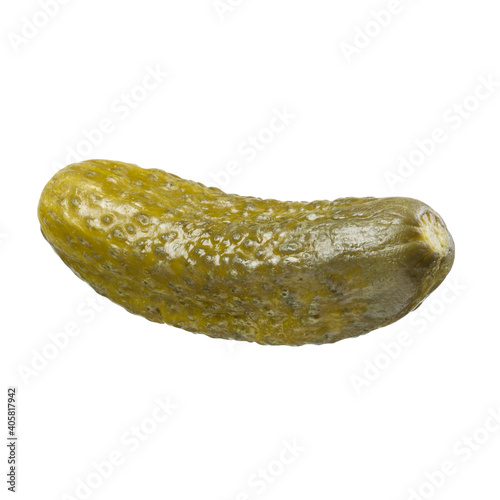 Pickled cucumber isolated on white