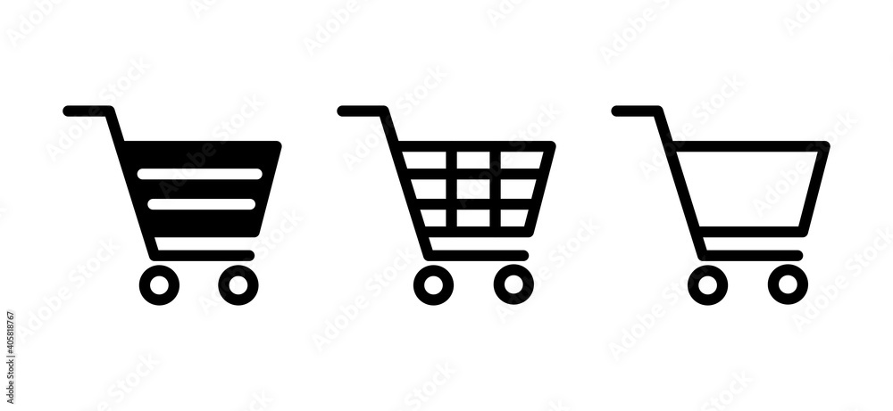Shopping cart vector icon set, e-commerce symbol Shopping cart vector icon set, e-commerce symbol