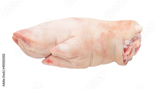 Pork hoof feet isolated on white background.