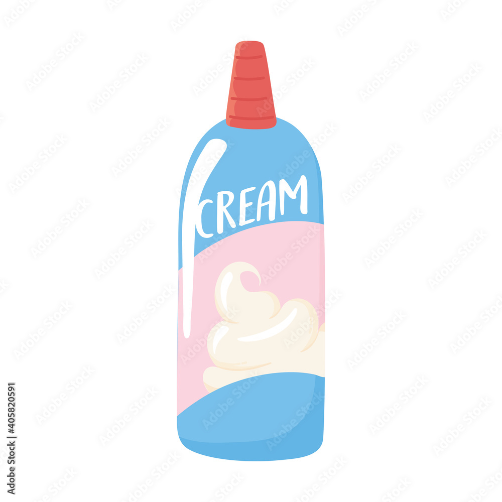Ταπετσαρία whipped cream aerosol can, milk dairy product cartoon icon