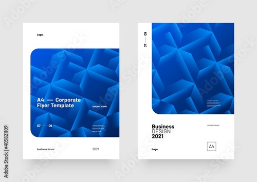 Corporate vector layout template with abstract geometric shapes for seminars, conference, poster companies or any business related.