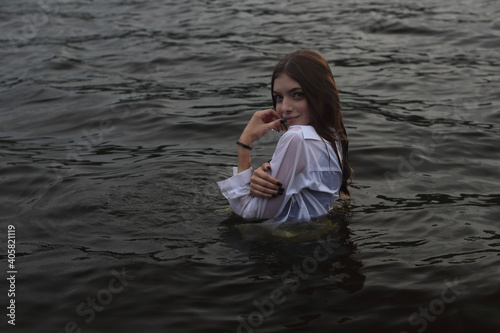 Women in sport outfin after swimming