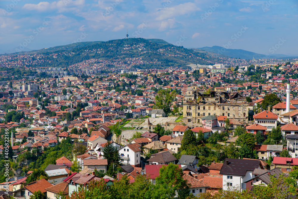 Overview of the city of Sarajevo, the capital of Bosnia and Herzegovina