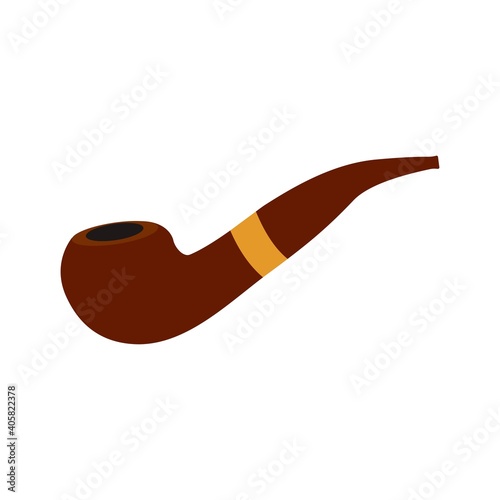Smoking pipe isolated on white background.Vector flat illustration.