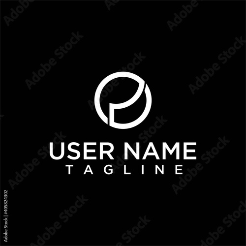 initial letter p circle vector logo design inspiration