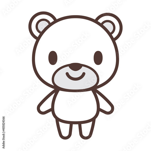 Cute polar bear character vector illustration かわいい白熊のキャラクター