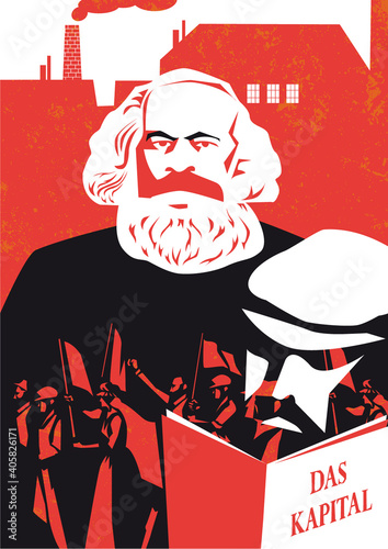 Fotografie, Obraz Karl Marx vector illustration
