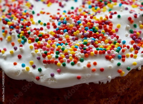 Colorful pastry topping on Easter cake. © Olena Romanova