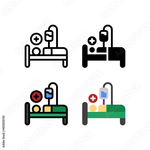 Sleep Patient Infusion in Hospital Treatment Health Care Icon, and illustration Vector