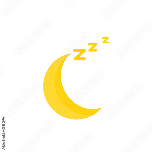 Moon sleep flat design on white background.