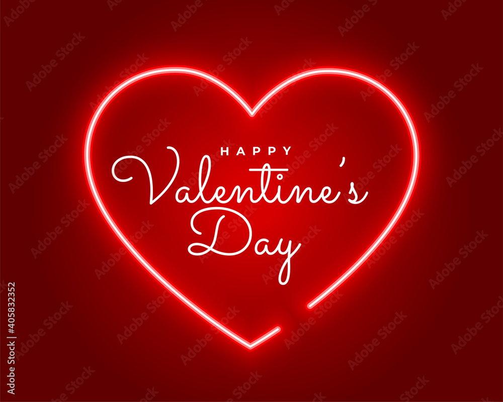 valentines day neon style greeting design