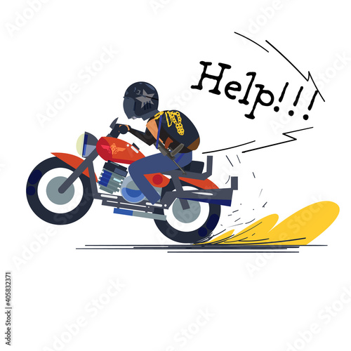 gold robbery riding motorcycle - vector