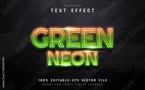 Green neon text effect