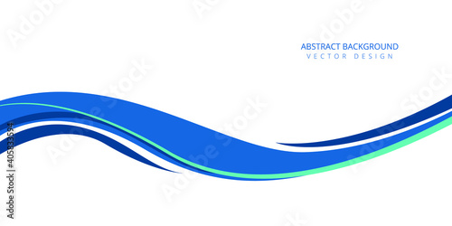 White abstract banner  blue stripe in the form of a wave. Graphics for text and message boards  infographic design.