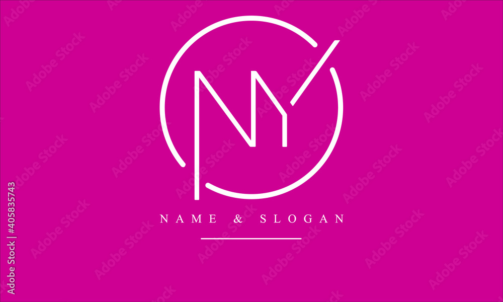 NY, YN, N, Y abstract letters logo monogram - obrazy, fototapety, plakaty 