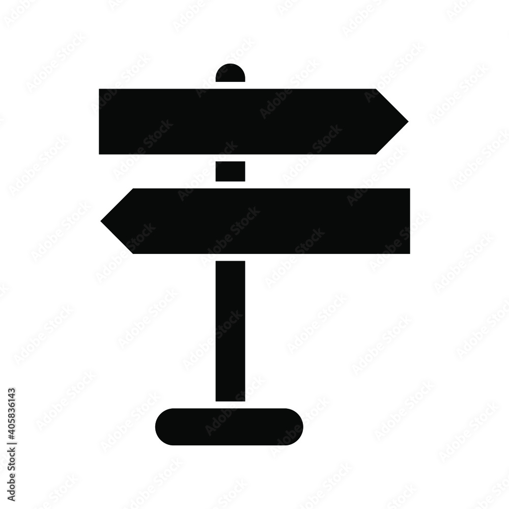 Sign post outline and filled vector icon sign symbol color editable Sign post outline and filled vector icon sign symbol color editable