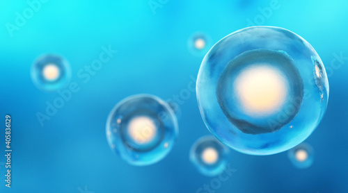 Human Cell with Colorful Background. 3D Render