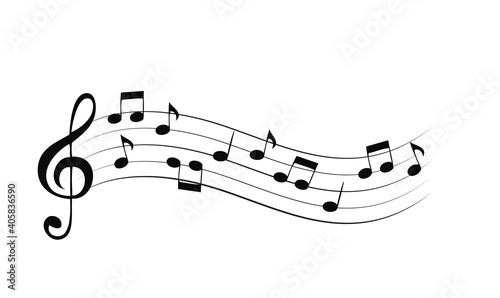 Music Notes Isolated on White. Vector Illustration. EPS10