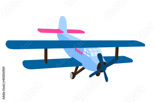 Color model of an old plane icon. Isolated on White Background. Vector Illustration. EPS10