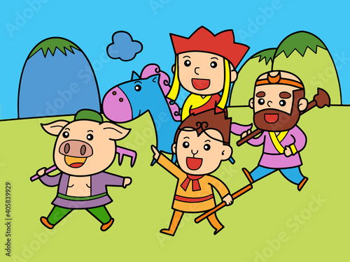 Journey to the West, the Chinese Mythology Novel Tale for everybody especially children