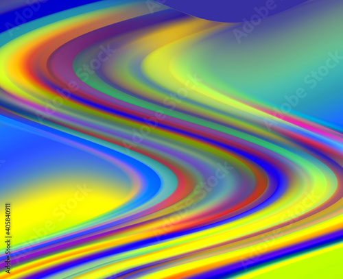 Yellow pink waves abstract background with rainbow