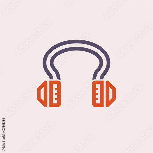 Earmuff vector icon. That workwear, safety tool or personal protective equipment(PPE) for safe and healthy of construction industrial worker. For reduction sound or protection ear or hear from noise. 