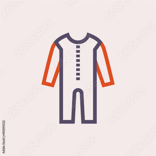 Coverall or overall vector icon. That uniform is safety cloth or protective workwear for industry, chemical and medical i.e. electrician, builder, mechanic, scientist, doctor and health professional.