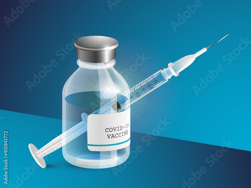Covid 19 vaccine illustration coronavirus - realistic design elements banner
