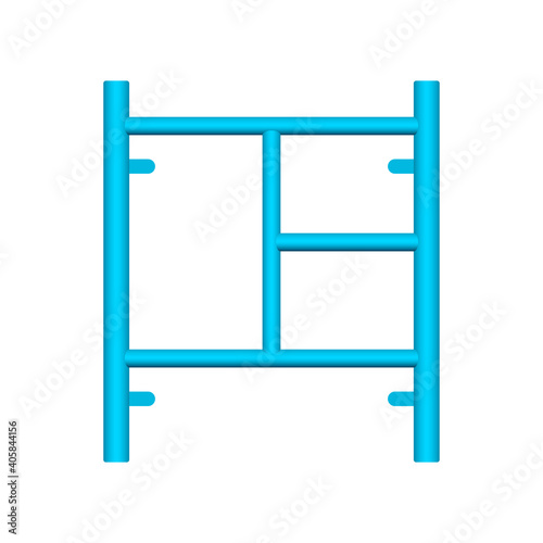 Main frame scaffolding or H-frame vector icon. Item is a construction equipment and component of ringlock scaffolding system. Use as temporary working platform or structure for building construction.