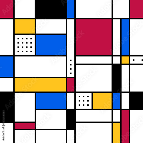 Abstract Geometric Pattern in the Style of Piet Mondrian