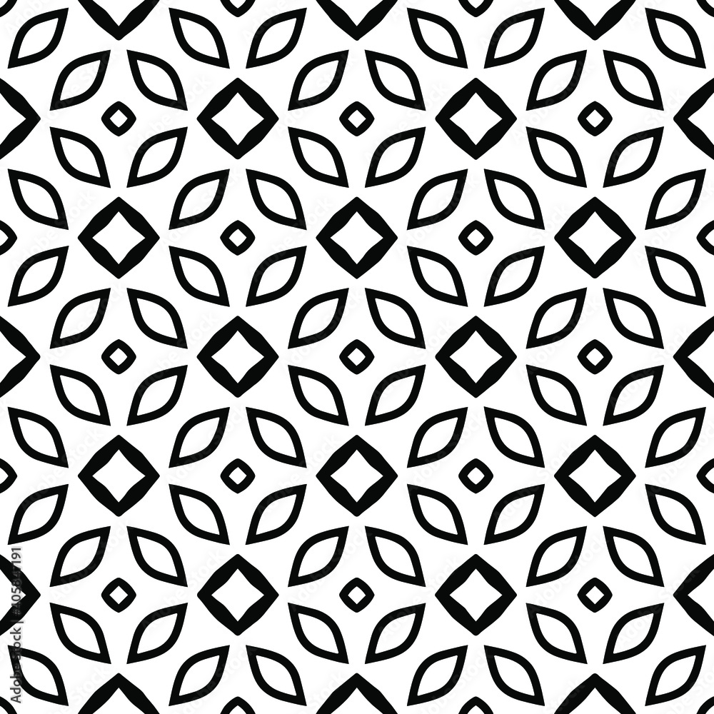 Black and white texture. Abstract seamless geometric pattern.
