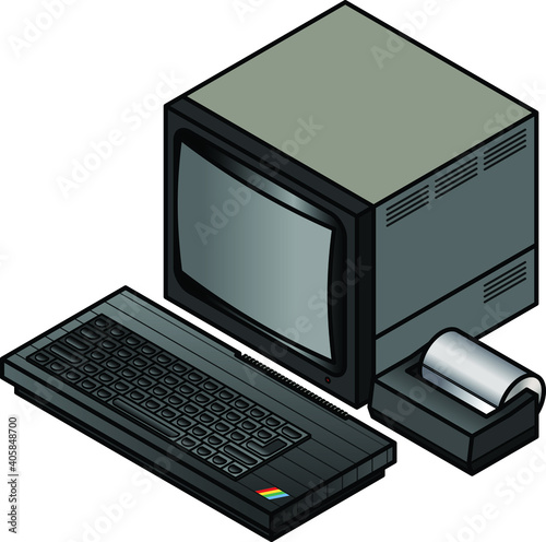 An old vintage/retro obsolete computer.