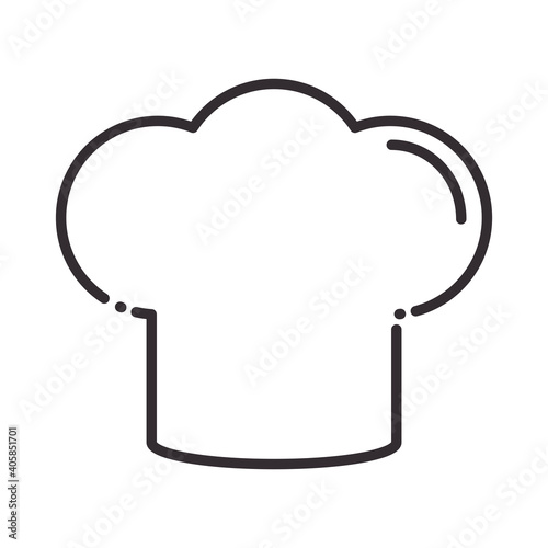chef hat uniform kitchen line style icon