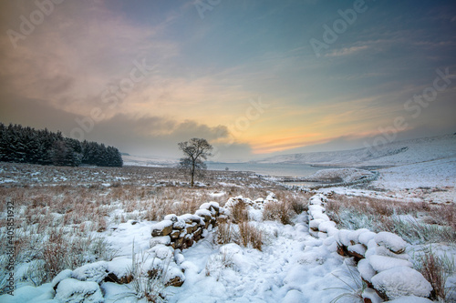 Winter landscape scenery around cCalderdale in West Yorkshire
